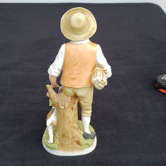 Vintage Homco Farm Boy with Wheat and Dog Porcelain Figurine #8805 - Picture 4 of 10